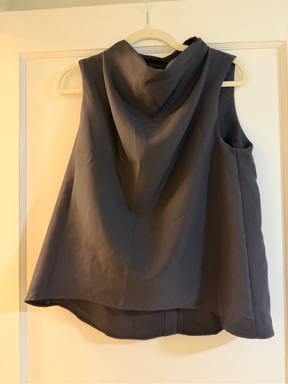 Zara Sleeveless Cowl-Neck Camisole in Charcoal Gray
